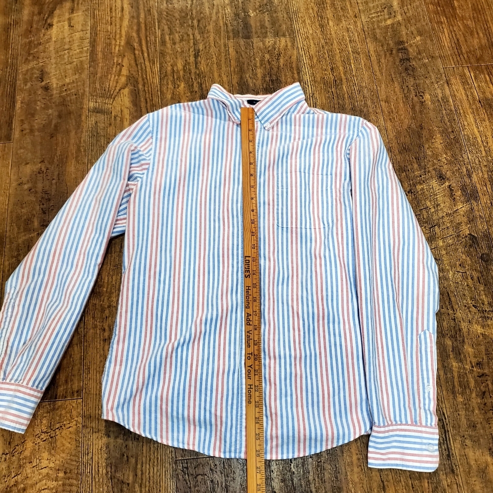 J CREW Striped Blue and Red Men's Shirt - Picture 6 of 8